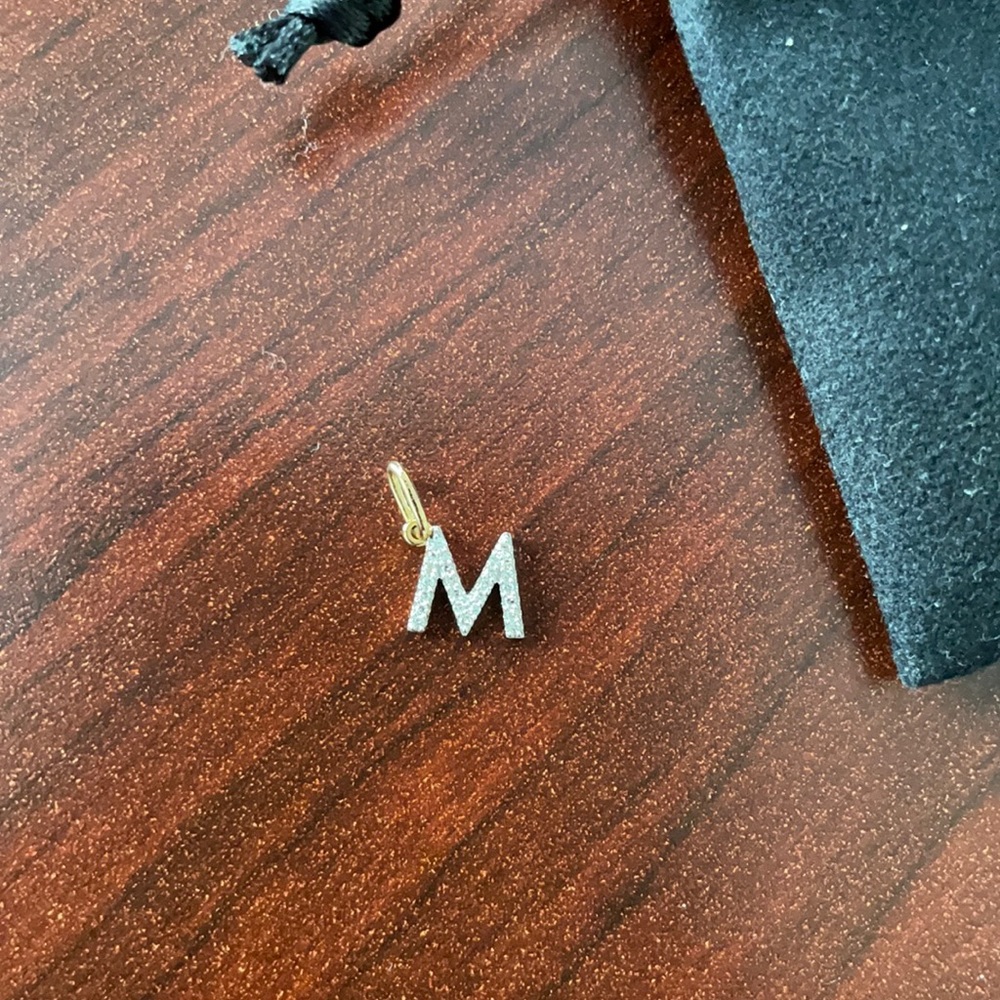 Mejuri 14k Solid Gold Diamond Letter Pendant